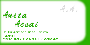 anita acsai business card